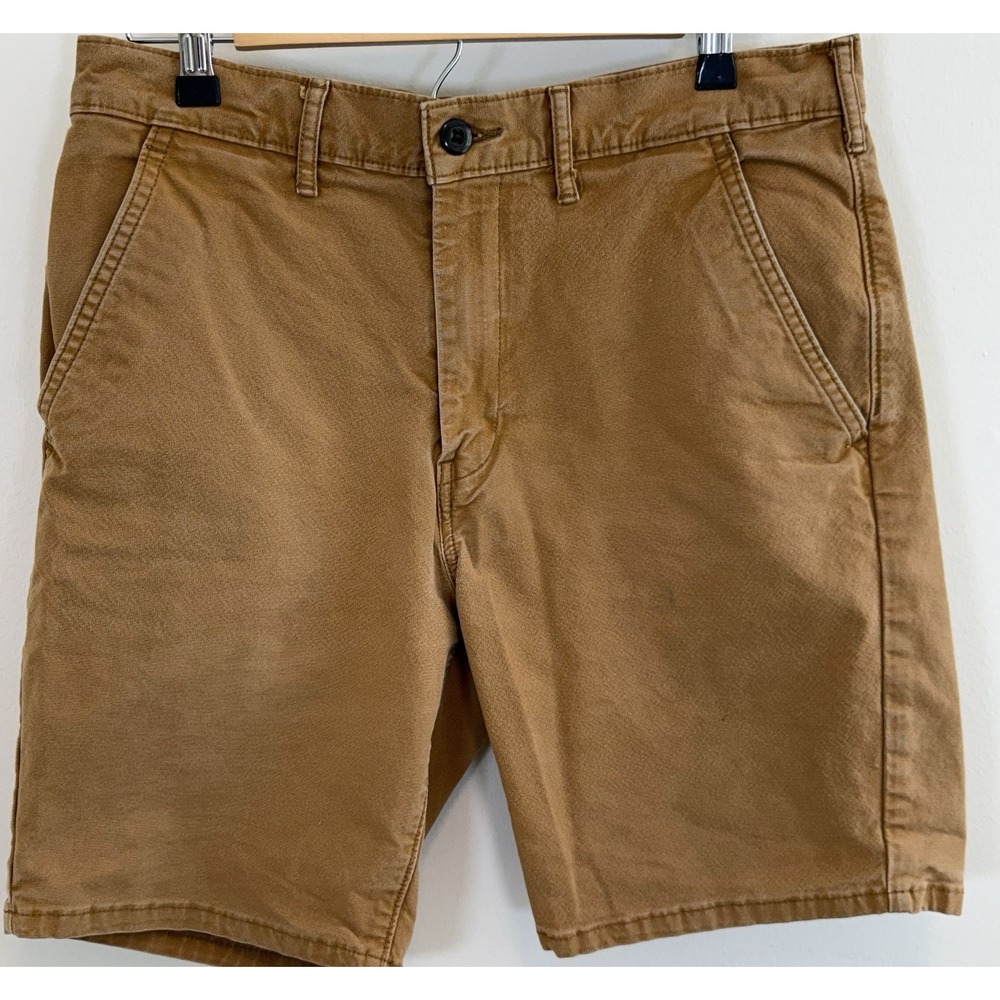 Levi's Men's Tan Khaki Chino Shorts Flat Front Casual W32 Cotton